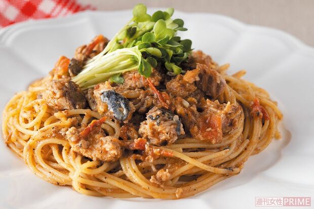 さばとトマトのパスタ　料理制作／田村つぼみ　撮影／三村健二