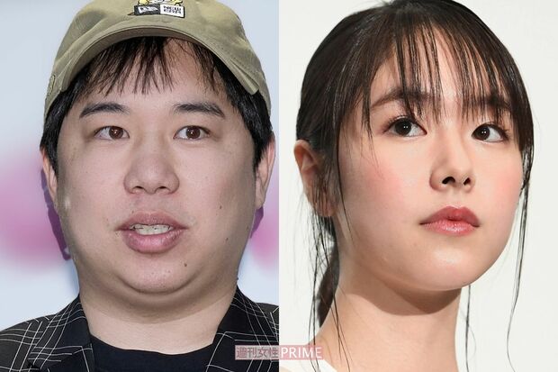 写真左から霜降り明星せいや、唐田えりか