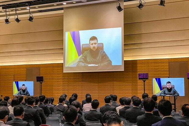 3月23日、日本に向けて演説をしたゼレンスキー大統領