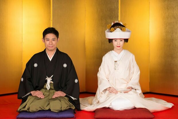 水田と鞠子の結婚式は113話～114話。相楽は「富江ちゃん（川栄李奈）や長谷川さん（浜野謙太）、清さん（大野拓朗）にも出席してほしかったなぁ（笑）」と話す（NHK提供）