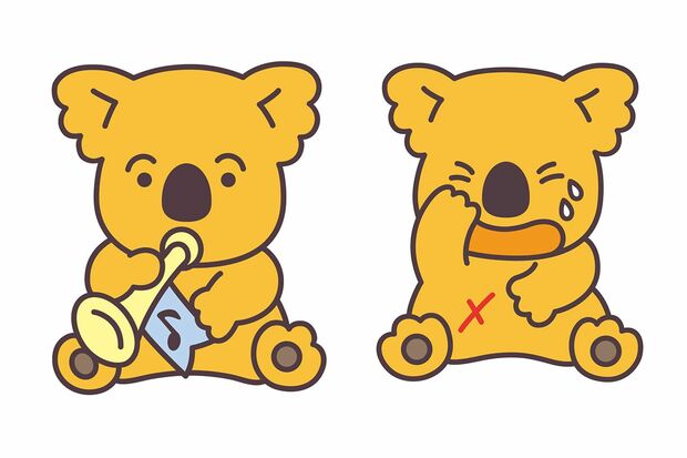 まゆ毛コアラ（左）と盲腸コアラ（右）（C）L/KMP