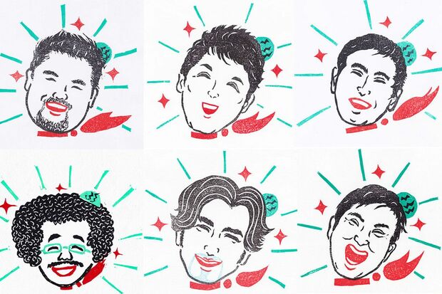 （左から時計回りに）佐々木健介、長嶋一茂、石原良純、関根勤、武田真治、具志堅用高