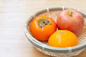 りんご、柿、みかんは薄く切って