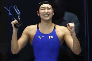 2018年のアジア大会の競泳で大活躍した池江璃花子選手＝ジャカルタ（共同）