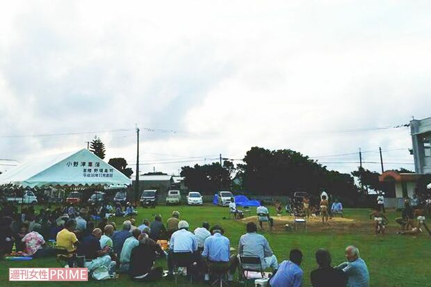 旧小野津小の土俵では、今でもちびっ子たちが相撲を取る（撮影協力／吉内夏美さん）