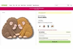 「Punch Jibbitz」という名前もそうだが、市川市動植物園のパンチを明確に想起させるデザインの商品。さらに追加販売される模様（クロックスのオンラインショップより）
