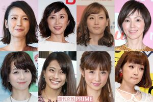 夫が芸人のママタレたち。左上から時計回りに、木下優樹菜、山口もえ、藤本美貴、渡辺満里奈、千秋、小倉優子、乙葉、福田萌