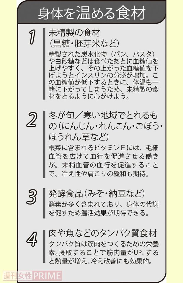 身体を温める食材