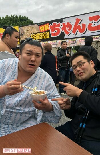 一昨年の沖縄巡業で、勢関と