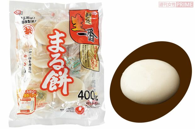 【丸もち1位】国内産もち米100％越後生一番まる餅　越後製菓／400g入り378円（100gあたり94円）　※画像をクリックするとAmazonの商品ページにジャンプします。