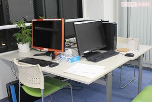 豊芯会ではオフィスさながらの空間でジョブトレーニングも行う