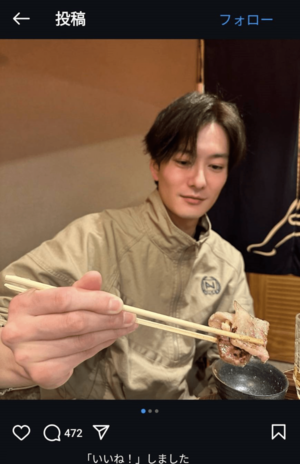 疑惑を受けて、今年3月には岡田自身が撮影者について言及する投稿もあった（本人インスタグラムより）