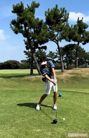 ゴルフに取り組む池谷（本人提供）