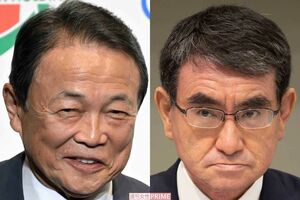 発言が何かと波紋を呼ぶ麻生太郎氏（左）と河野太郎氏