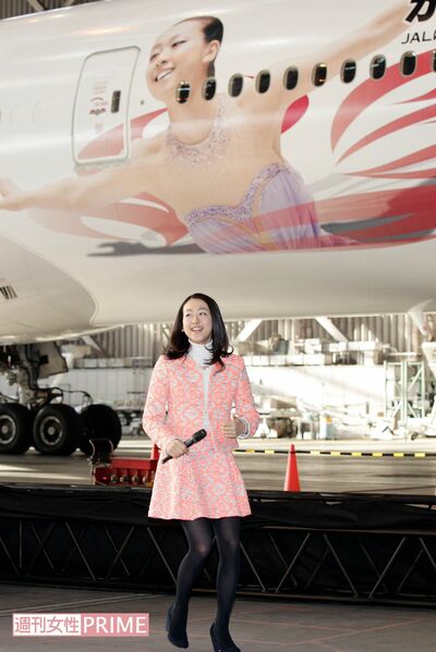 JAL『ソチオリンピック特別塗装機2号機』お披露目会（2013年12月25日）　撮影／週刊女性写真班
