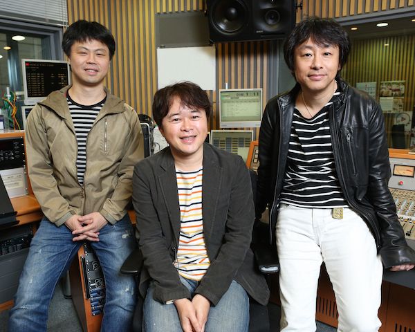 左から松岡ディレクター、荘口アナウンサー、放送作家の小原さん