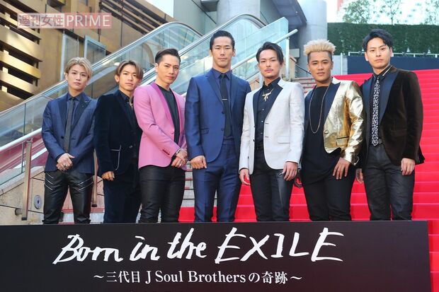 '16年にグループのドキュメンタリー映画上映会を行った三代目JSBのメンバー。右から3人目が今市隆二