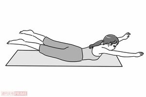 前面伸ばしのポーズ（イラスト／赤松かおり）