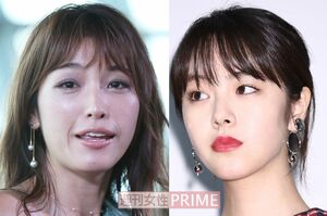 (写真左から)木下優樹菜、唐田えりか