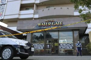 女性の遺体が見つかったホテル、石川県白山市平松町　写真／共同通信社