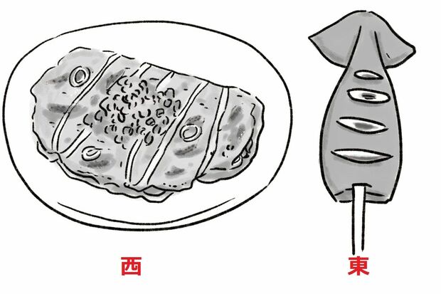 東西の「イカ焼き」