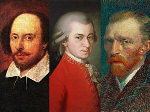 左からシェイクスピア、モーツァルト、ゴッホ