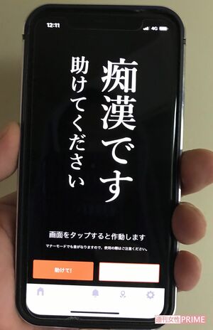 デジポリスの画面。周囲に見せるか、タップすれば大音声が流れる