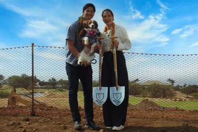 不動産開発会社のHPに掲載されていた、大谷翔平と真美子夫人が参加したハワイの高級リゾートのお披露目式(現在は削除済み、写真は一部編集部で加工)