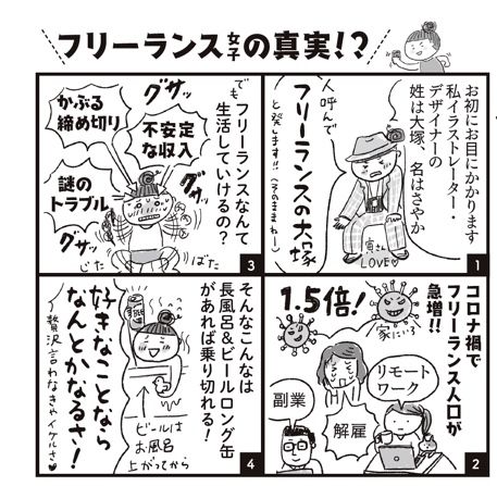 フリーランス女子の真実!?　イラスト／大塚さやか