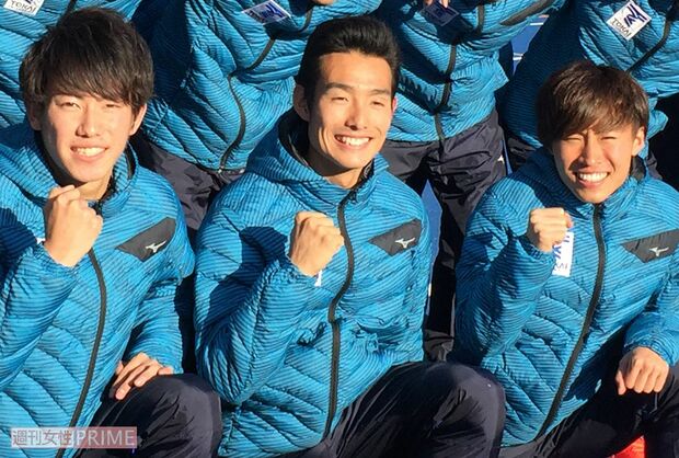 左から、東海大の關颯人選手、館澤亨次選手、鬼塚翔太選手