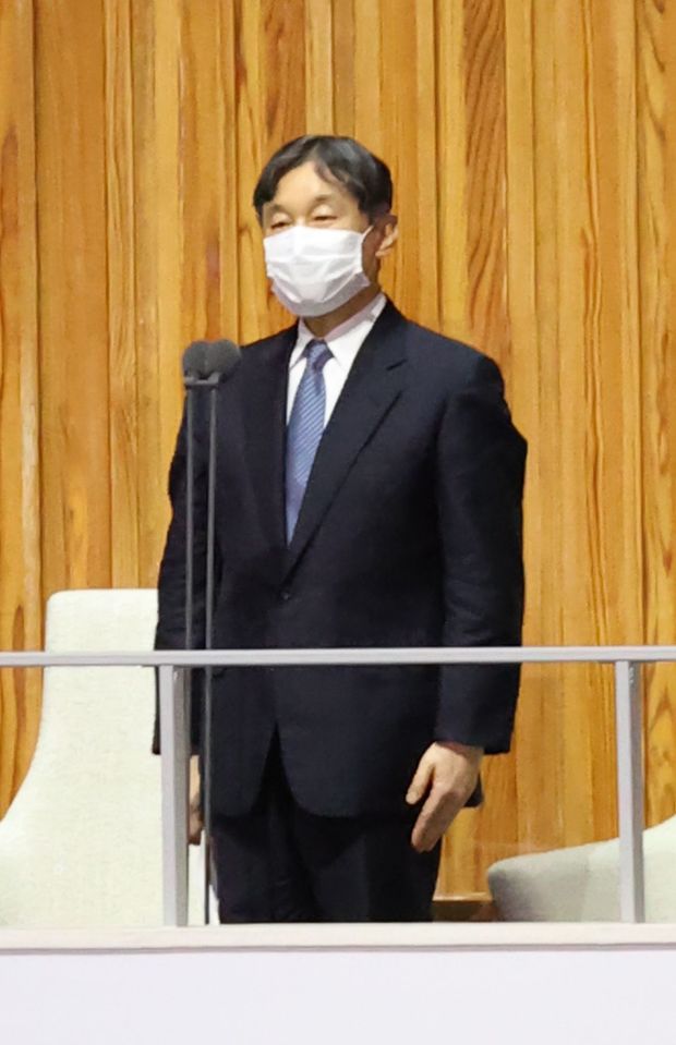 東京オリンピックの開会式の会場で開会を宣言された陛下（'21年7月23日）