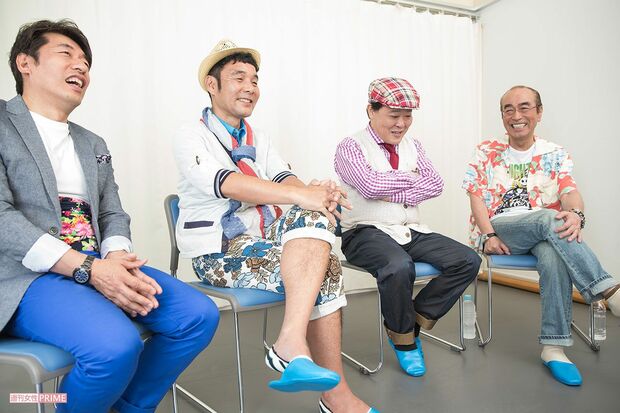 2013年5月30日、志村けん一座 第8回公演『志村魂』のインタビューで（対談風景）　撮影/廣瀬靖士