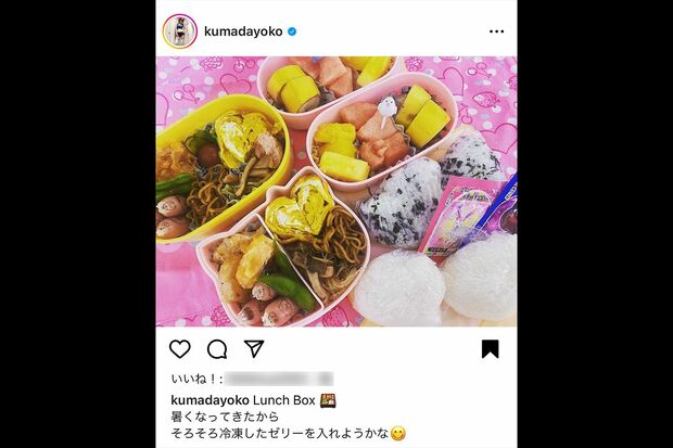 ブログにはお弁当作りの動画もアップ。おかずもデザートも品数が多くて豪華！