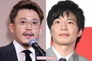 小栗旬（左）と田中圭