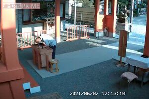 6月7日の平容疑者=秩父今宮神社提供