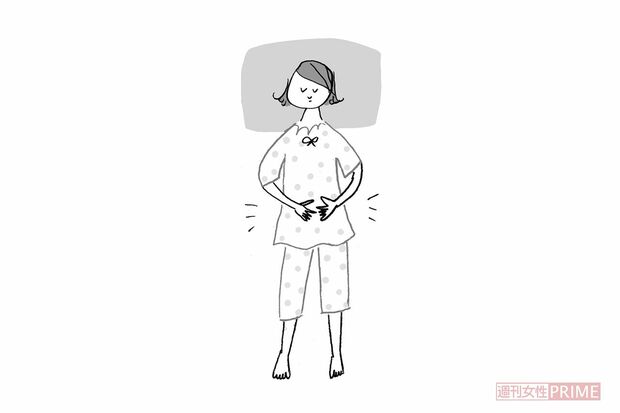 手のひら温湿布で眠りにつきやすく　イラスト／やのひろこ　