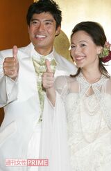 高嶋政宏とシルビア・グラブの結婚披露宴にて（'05年）