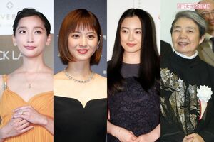 左から杏、佐々木希、仲間由紀恵、樹木希林