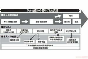 がん治療中の困りごとと支援 出典:賢見卓也「リビングニーズ特約」利用からみたがんの諸制度の活用―特に在宅緩和ケアに関して―緩和ケア、23巻、5号、2013年より抜粋
