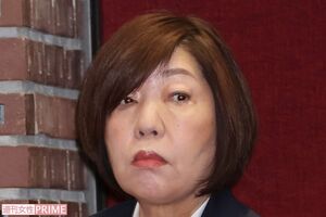 2023年、会見に出席した日本大学の理事長の林真理子