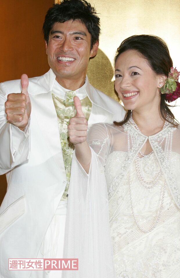 高嶋政宏とシルビア・グラブの結婚披露宴にて（'05年）