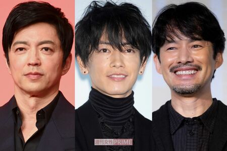 左から、大沢たかお、佐藤健、竹野内豊
