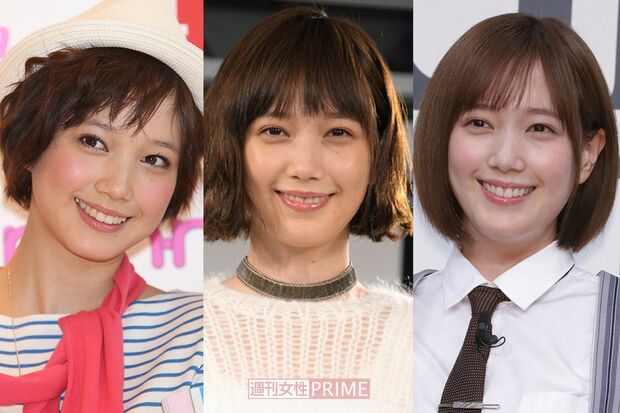 本田翼(写真左から'12年・20歳、'17年・25歳、'21年・29歳)