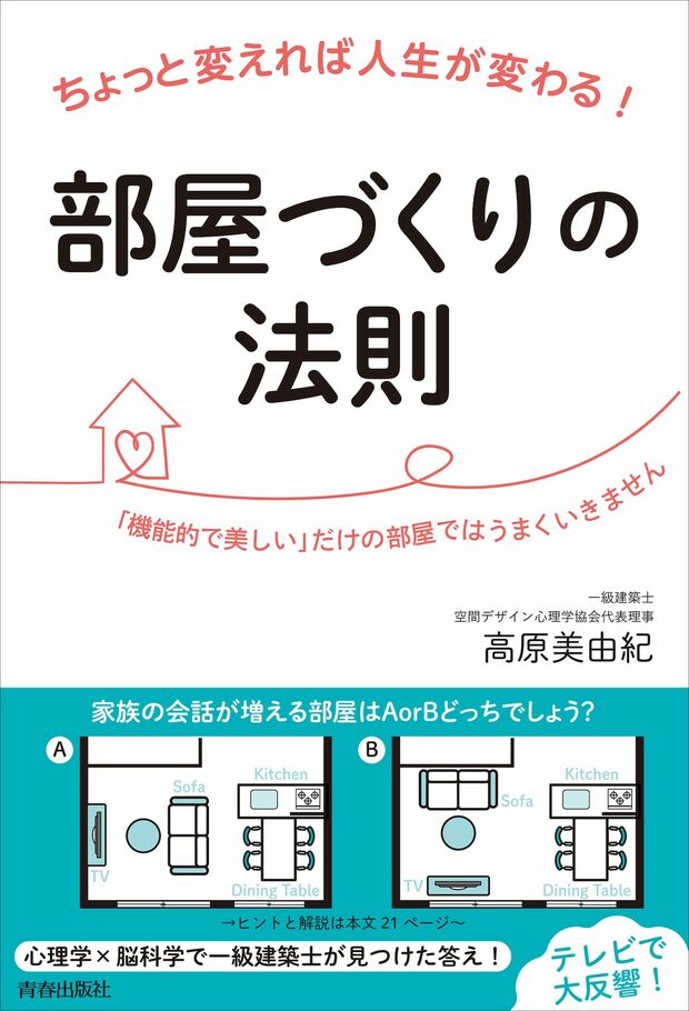 『ちょっと変えれば人生が変わる！部屋づくりの法則』著・高原美由紀（青春出版）※画像をクリックするとAmazonの商品ページにジャンプします。