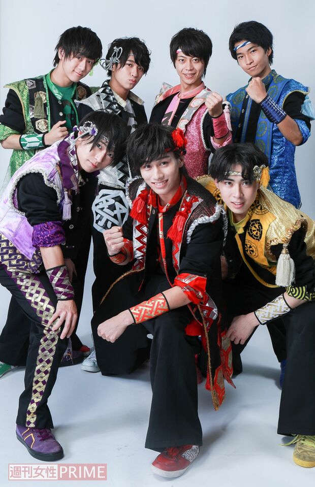 祭nine.の7人。上段左から時計回りに、横山統威、浦上拓也、神田陸人、高崎寿希也、野々田奏、寺坂頼我、清水天規　撮影／森田晃博