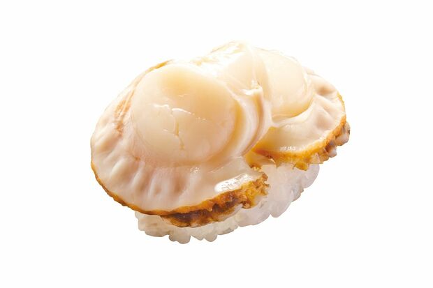 青森県産大粒蒸しほたて（1貫）/110円