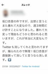 坂口杏里の夫・進一の姉であるAさんのツイート
