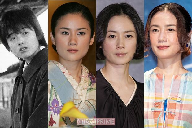 原田知世（写真左から10代のころ、'04年・37歳、'15年・48歳、'20年・53歳）