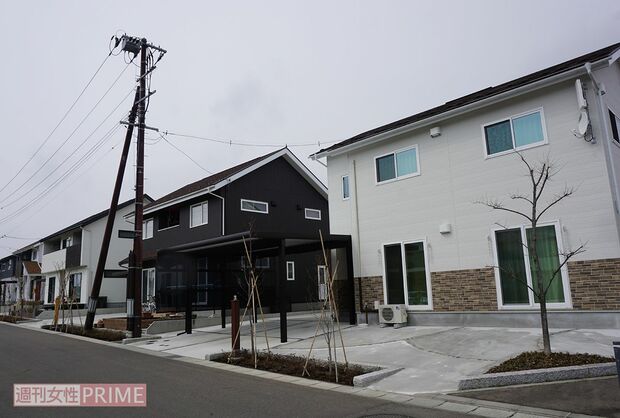 オガールの周辺には、新築の住宅が次々と建設されている。地価も毎年、上昇している