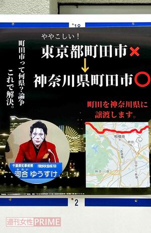 さまざまなバリエーションがあった、河合氏の選挙ポスター（画像は河合氏提供）